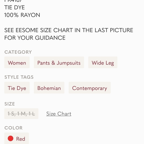 EESOME Terracotta wide leg pants. - Picture 6 of 6